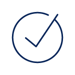 navy nibblesimply_A stylised check mark outlined